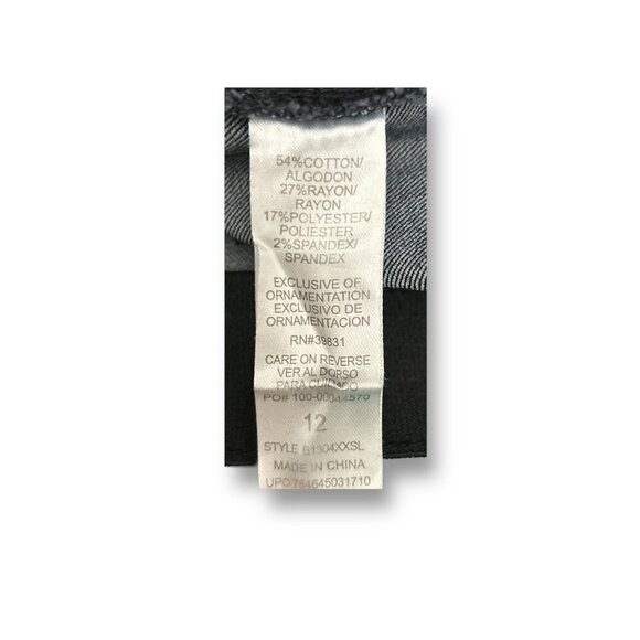 Democracy Black Ab Technology Skinny Jeans Stretch Sculpting Fit Mid Rise Sz 12 - Picture 6 of 10